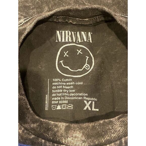 Nirvana Nevermind Smiley Short Sleeve Unisex Band T Shirt Crew Neck XL Grey - Picture 7 of 15